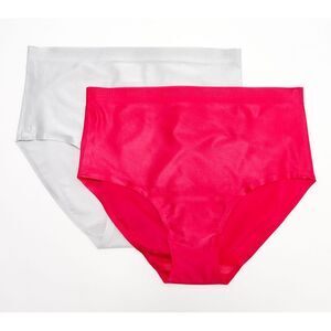 Breezies Women's Plus Sz Panties 1X Invisible Comfort Full Brief WINE A647757